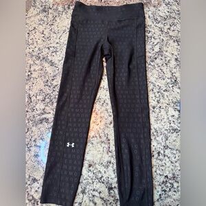 Under Armour HeatGear Black Logo Print Leggings Small